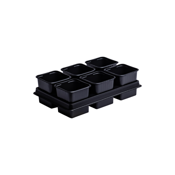 Hobby set pots square 8 cm (12 pcs.) + 2 trays  TB-808/6-S
