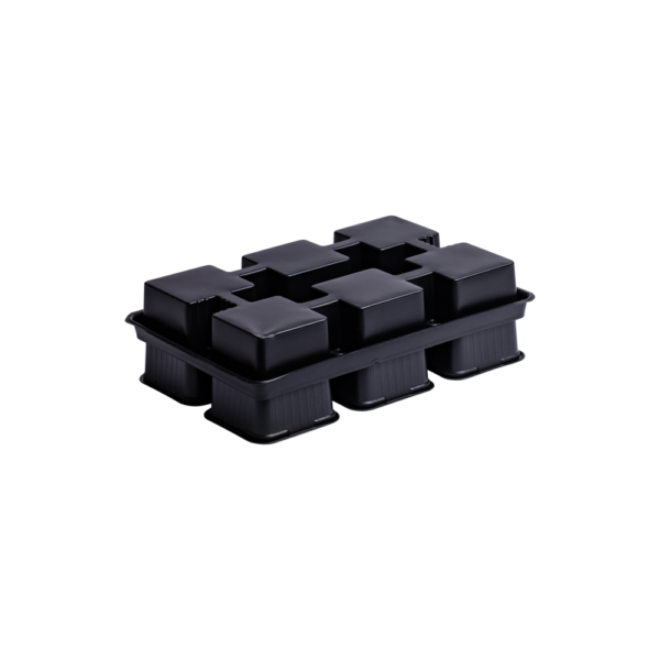 Hobby set pots square 8 cm (12 pcs.) + 2 trays  TB-808/6-S