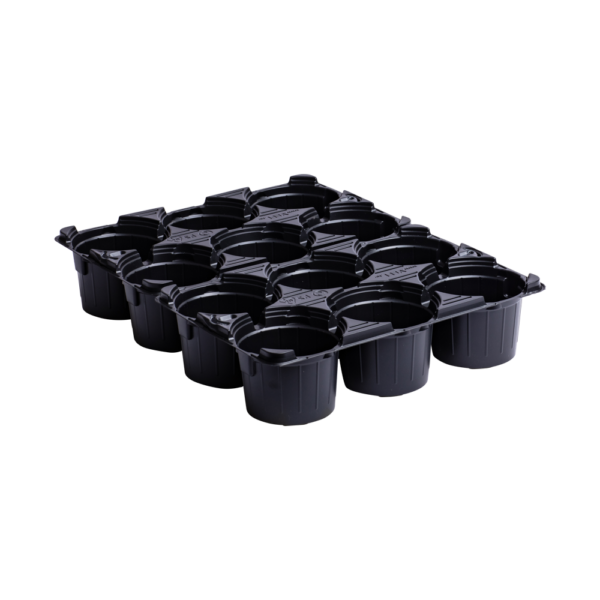 Multipack 2 x 6 round 9 cm pots, light (Double)
