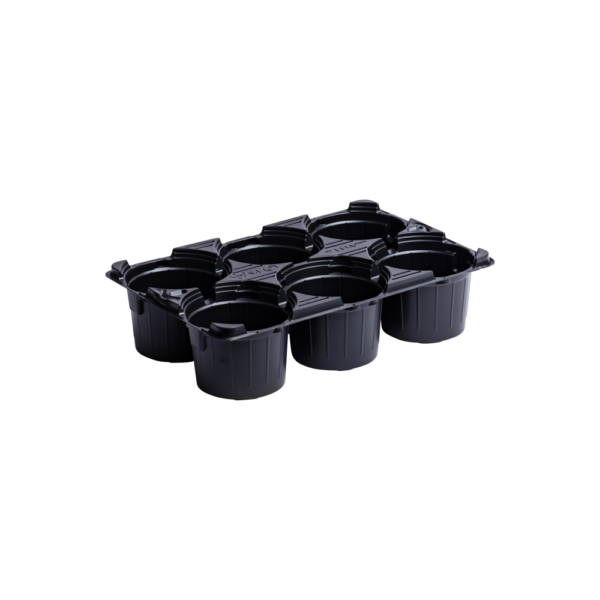 Multipack 2 x 6 round 9 cm pots, light (Double)