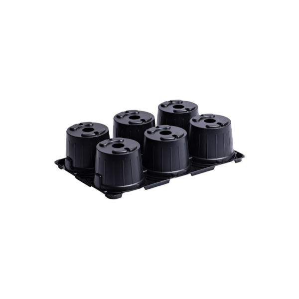 Multipack 2 x 6 round 9 cm pots, light (Double)