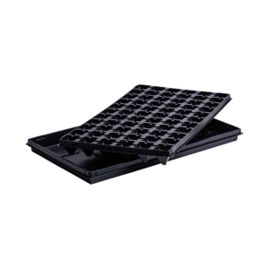 Tray black with 66 holes